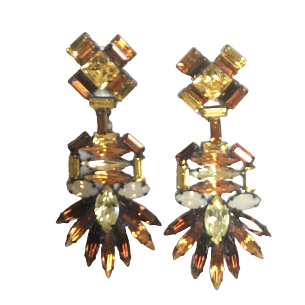 NWT DANNIJO EARRINGS Yellow gold & Opal Vintage Deadstock